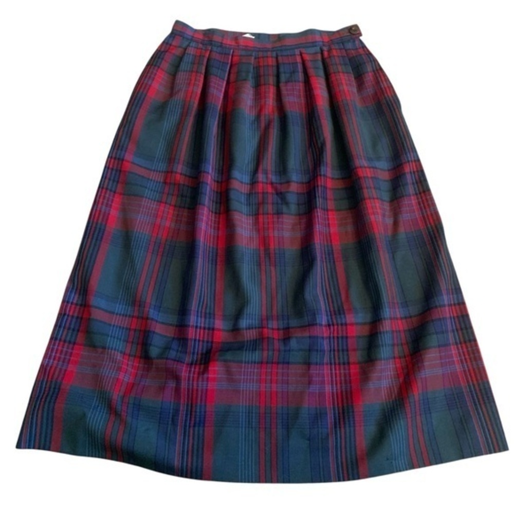 Vintage 60s/70s Miss Pendleton Wool Tartan Plaid Midi Skirt Size 14 (29” waist)